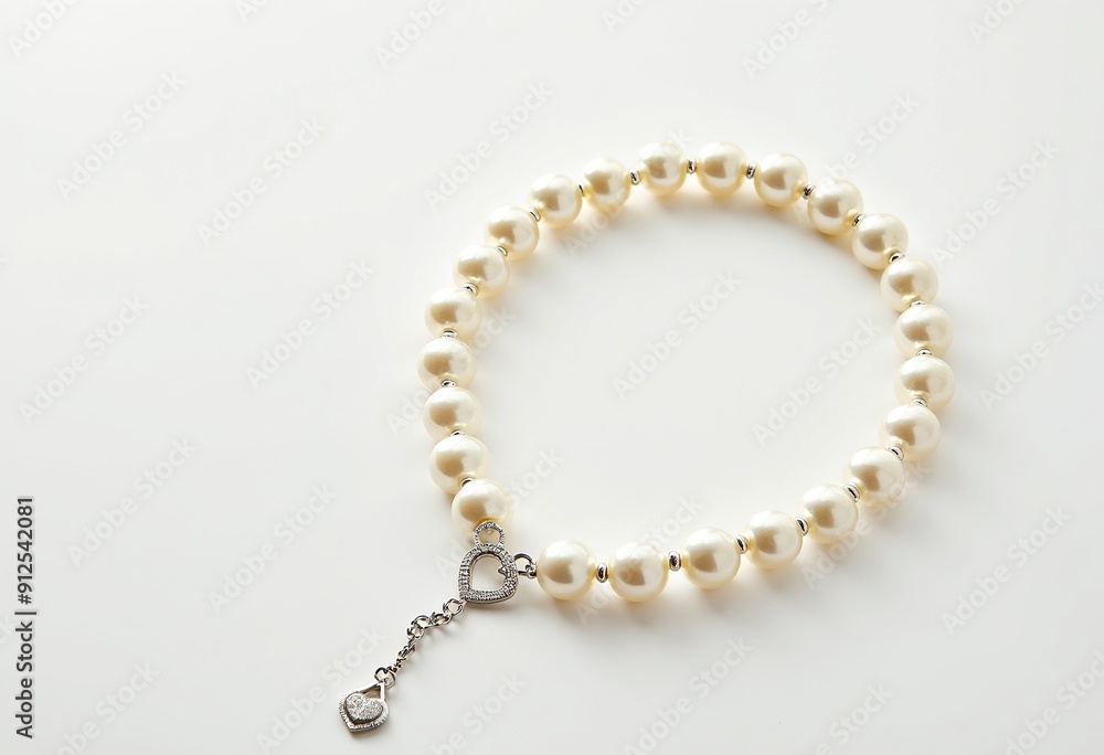 Classic White Pearl Necklace with Heart-Shaped Clasp - Timeless Jewelry for Women Classic White Pearl Necklace with Heart-Shaped Clasp - Timeless Jewelry for Women