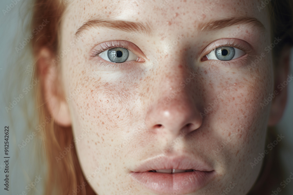 Close up portrait concept of a skin problem face imperfections generative AI Close up portrait concept of a skin problem face imperfections generative AI