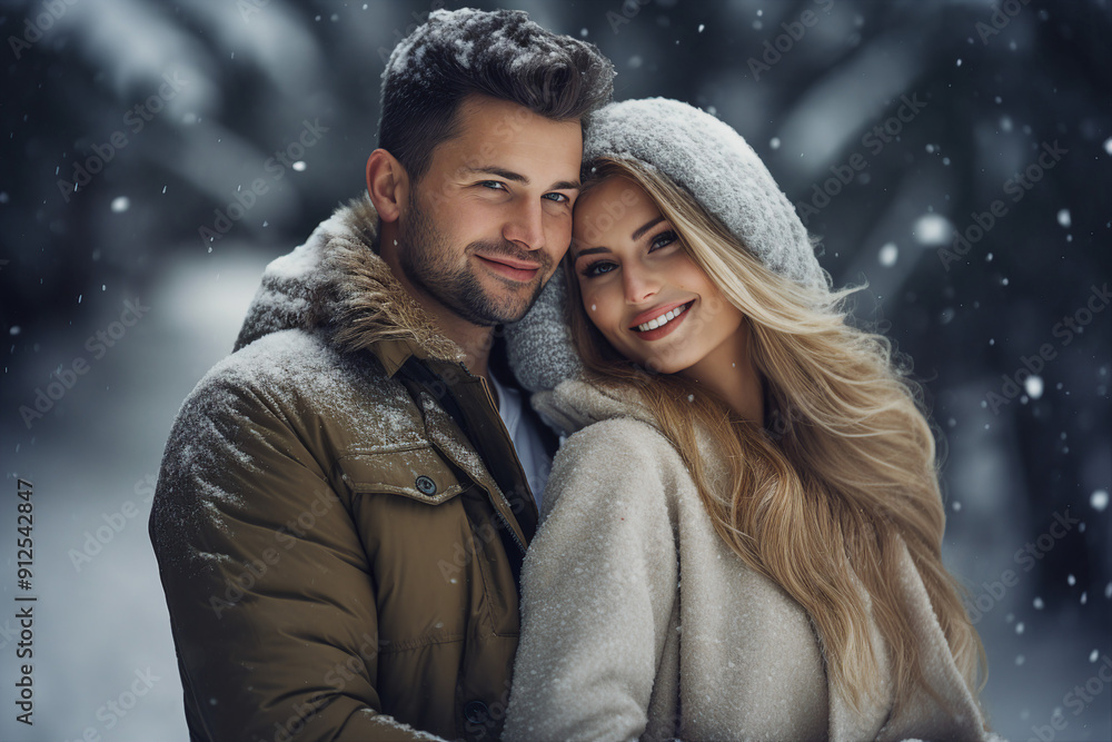 Generated with AI portrait of young happy couple enjoy date in park Generated with AI portrait of young happy couple enjoy date in park