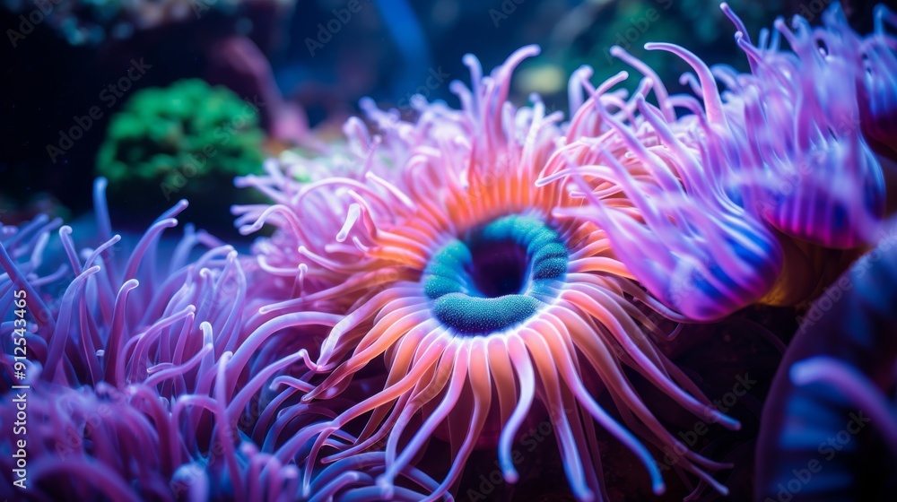 Tide pool sea anemone close up Tide pool sea anemone close up