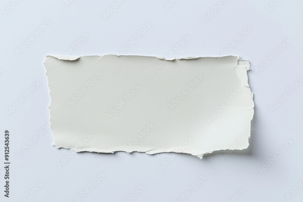 Torn white paper stripe on a white background, blank paper stripe template Torn white paper stripe on a white background, blank paper stripe template