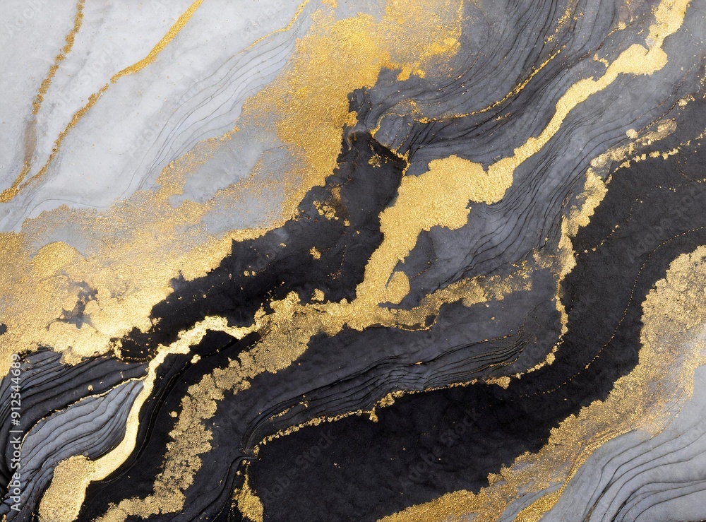 Fototapeta Black and yellow marble background