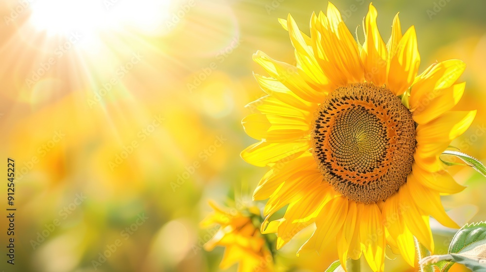 Obraz premium Sunlit Sunflower Field