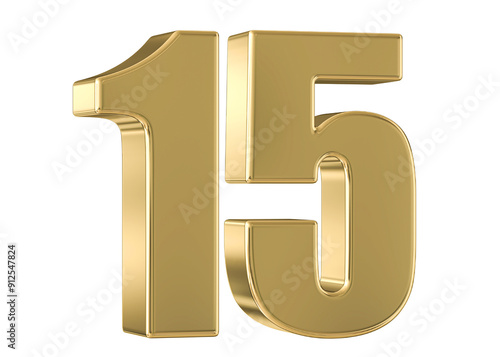 Obraz w ramie Gold 3D Number 15