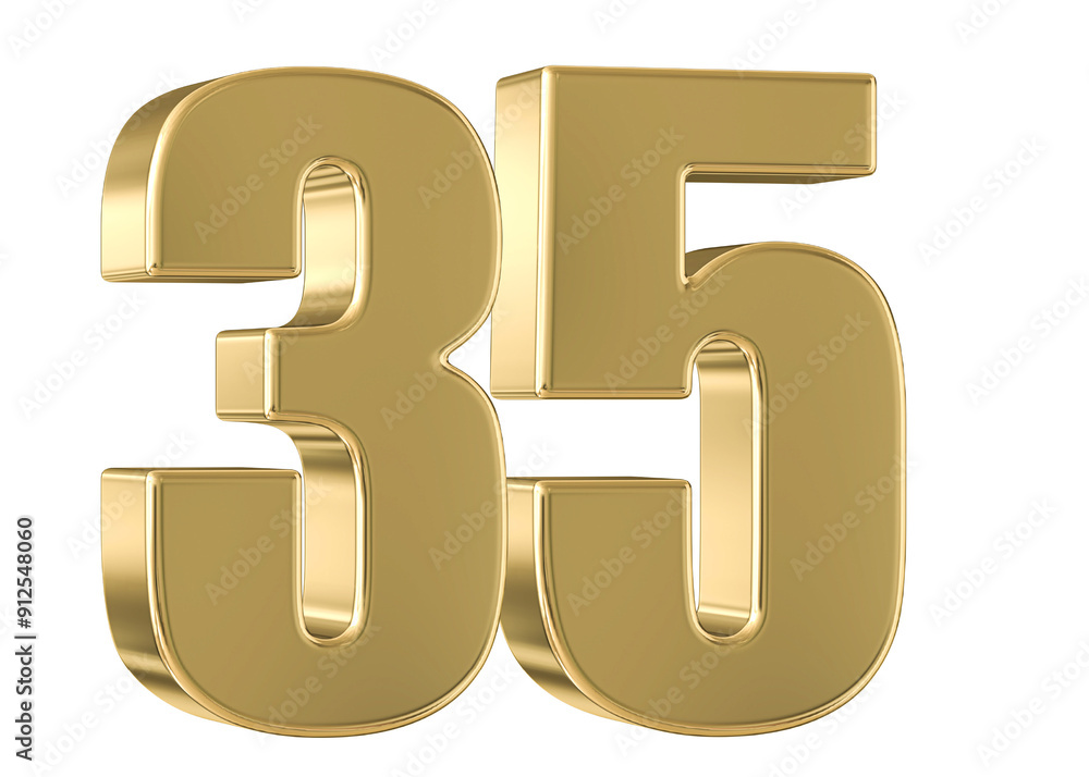 Obraz premium Gold 3D Number 35