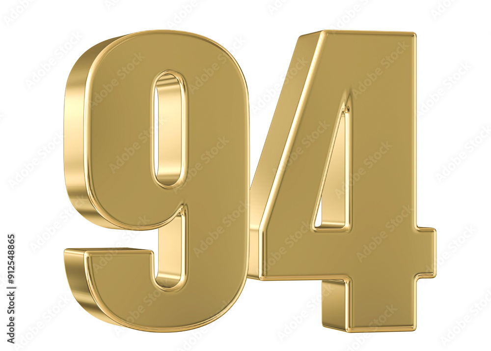 Gold 3D Number 94