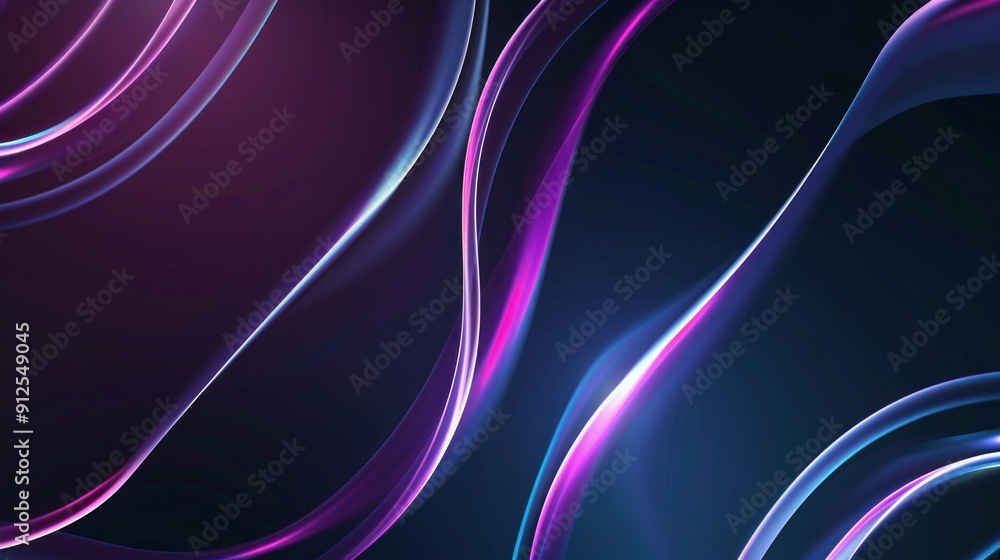 Fototapeta premium Abstract Purple and Blue Neon Waves