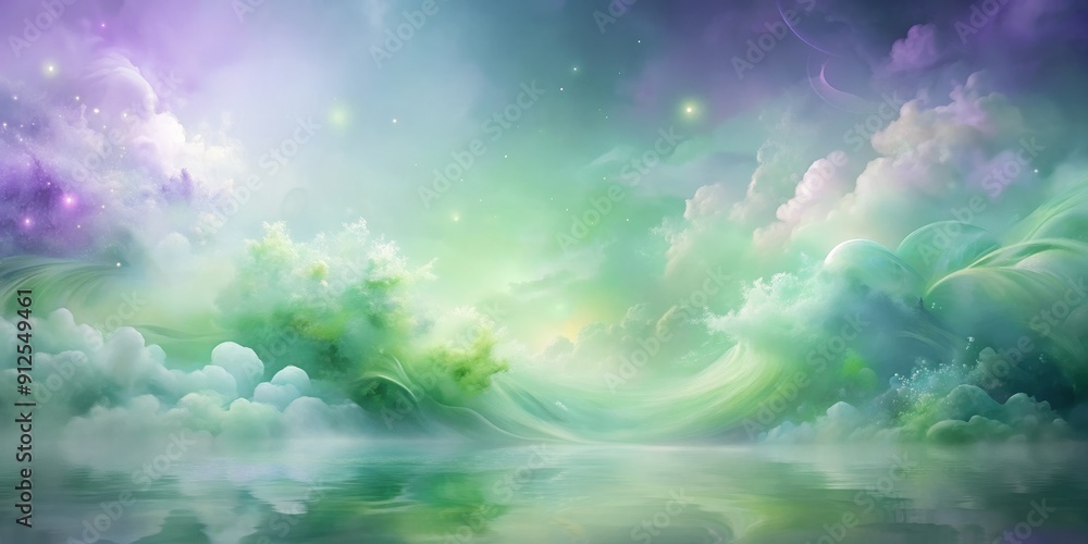 Softly blended green and purple hues merge together in harmony, creating a serene and dreamy abstract background that exudes tranquility and peacefulness. Softly blended green and purple hues merge together in harmony, creating a serene and dreamy abstract background that exudes tranquility and peacefulness.