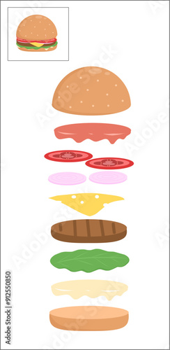 Printable build a burger, make a hamburger worksheet, make your own burger activity