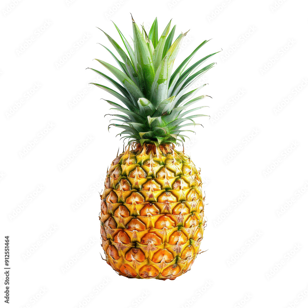 A fresh pineapple showcasing vibrant colors and a lush crown, perfect for tropical themes, nutrition, and summer recipes. A fresh pineapple showcasing vibrant colors and a lush crown, perfect for tropical themes, nutrition, and summer recipes.