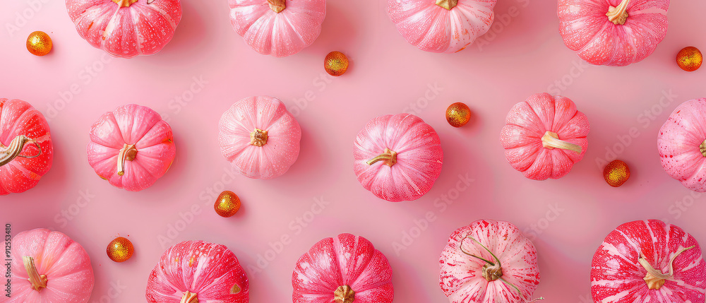 Minimal autumn background with decorative pink pumpkins composition, decorations. Copy space. Flat lay. Halloween celebration mockup, fall harvesting seasonal, Thanksgiving day concept. Generative ai Minimal autumn background with decorative pink pumpkins composition, decorations. Copy space. Flat lay. Halloween celebration mockup, fall harvesting seasonal, Thanksgiving day concept. Generative ai