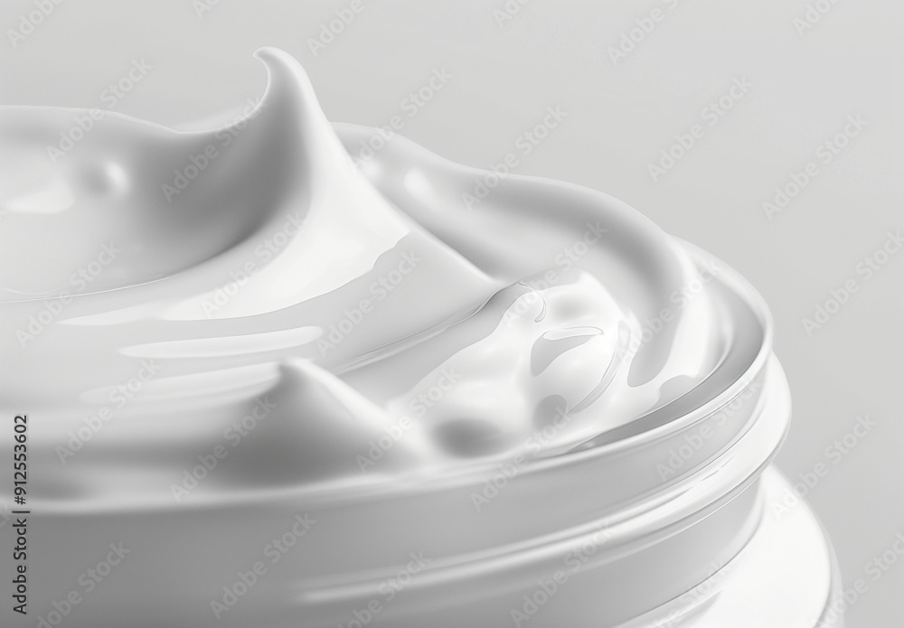 Close-Up of White Cream Jar with Liquid on Top Close-Up of White Cream Jar with Liquid on Top