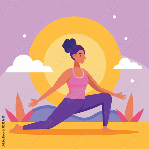 young girl woman doing yoga exercises 