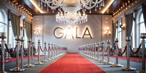 Wallpaper Mural Elegant Gala Event Banner with Red Carpets and Chandelier Lights Torontodigital.ca