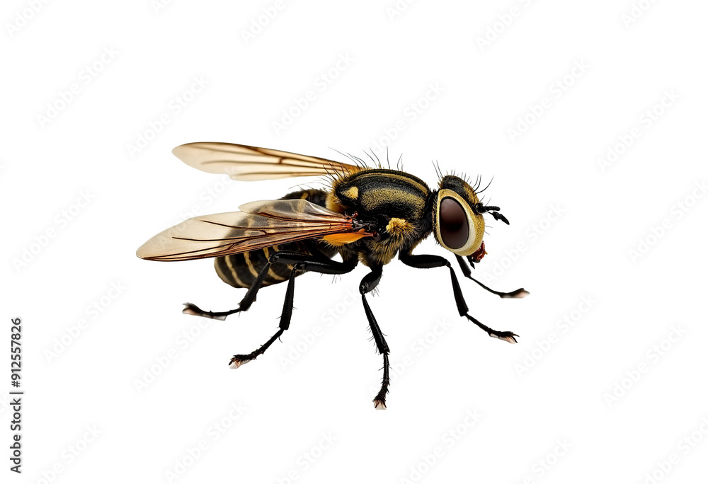 High-quality image of a black soldier fly (Hermetia illucens) isolated on a white background, perfect for scientific research, entomology studies, and educational purposes. High-quality image of a black soldier fly (Hermetia illucens) isolated on a white background, perfect for scientific research, entomology studies, and educational purposes.