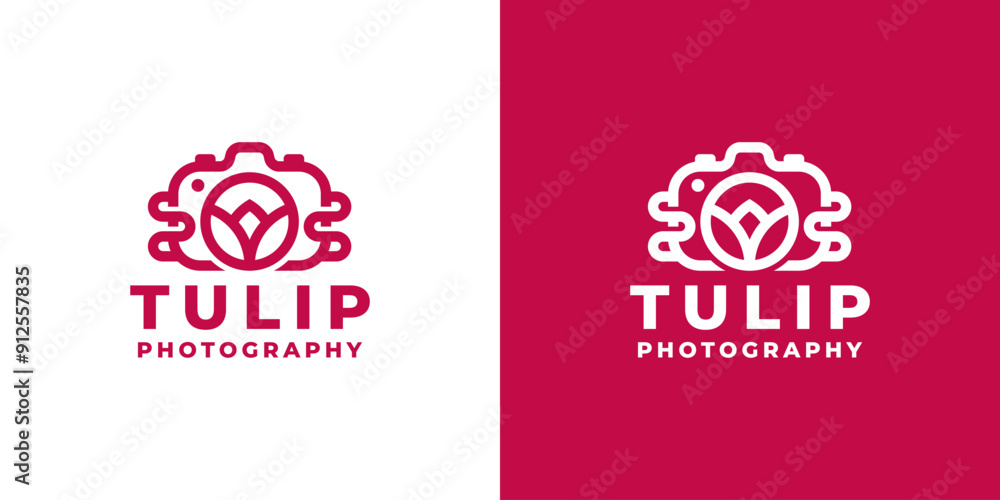 beauty tulip camera logo vector beauty tulip camera logo vector
