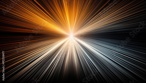 A glowing burst of radiant energy emanating from a central point, with light streaks shooting outward.