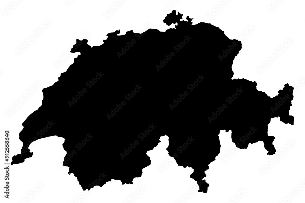switzerland map silhouette vector illustration switzerland map silhouette vector illustration