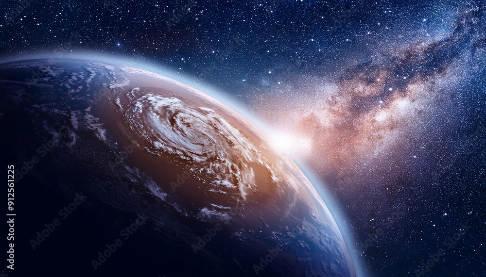 Fototapeta premium Majestic planet Earth and starry galaxy. Astronomy and astrology.