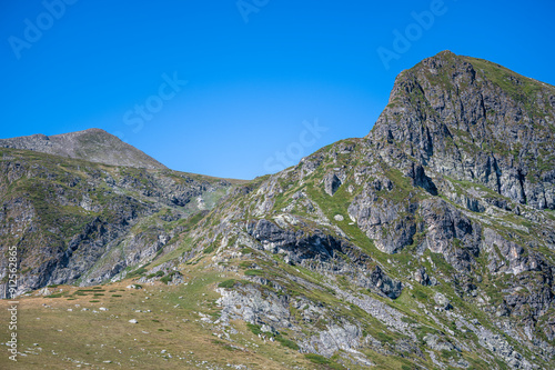 Summer landscape of the Rila Mountains, Bulgaria. The Mounts Otovitsa and Little Kaboul 2543.