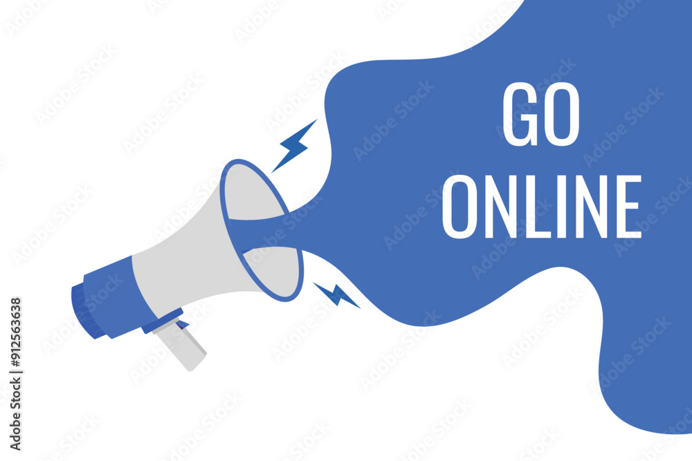 go online button, banner, label, template for website. go online text with colorful megaphone icon
go online button, banner, label, template for website. go online text with colorful megaphone icon