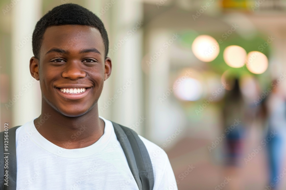 Smiling portrait of a African American male student Smiling portrait of a African American male student