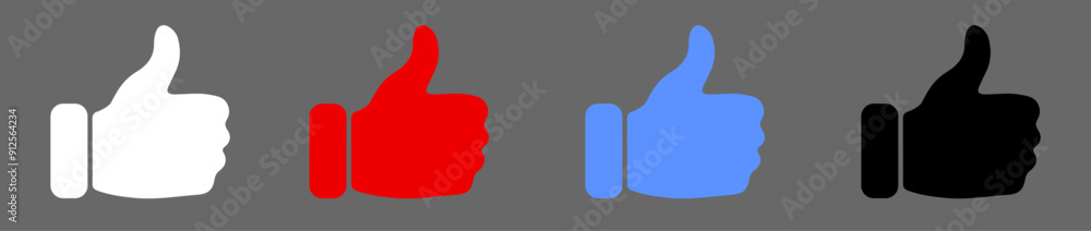 Set of Thumbs up vector Illustration icon Set of Thumbs up vector Illustration icon