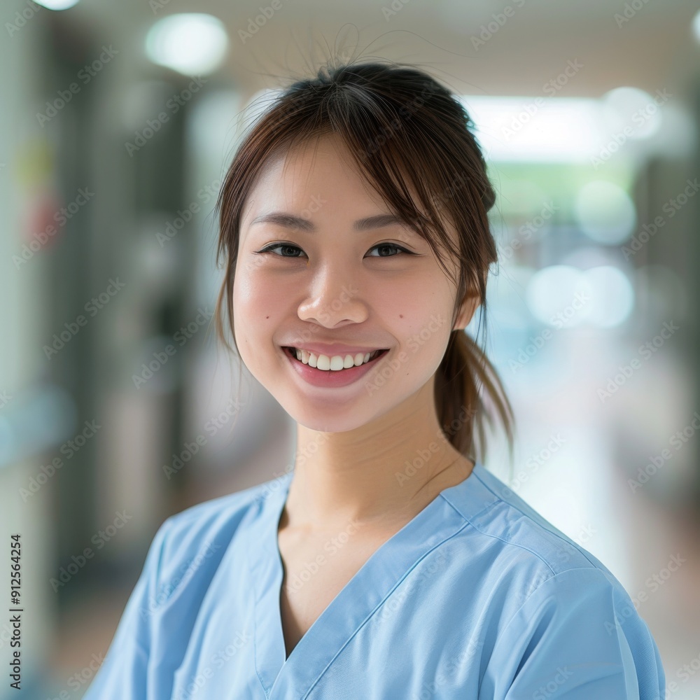 Portrait of a smiling young nurse in hospital Portrait of a smiling young nurse in hospital