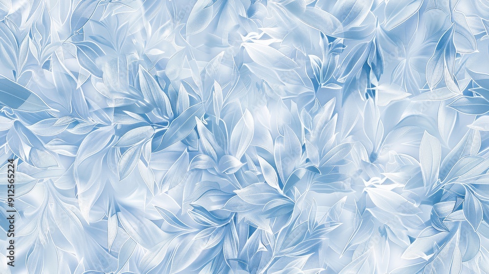 Abstract Blue Floral Pattern with Intertwined Leaves Abstract Blue Floral Pattern with Intertwined Leaves