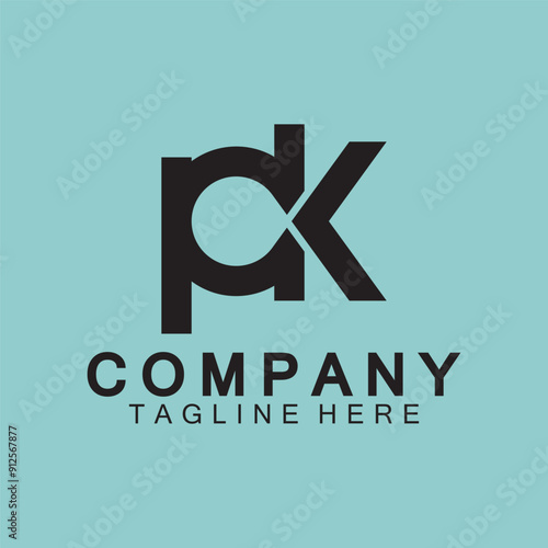 Initial Letter PK Logo Design Vector Template.