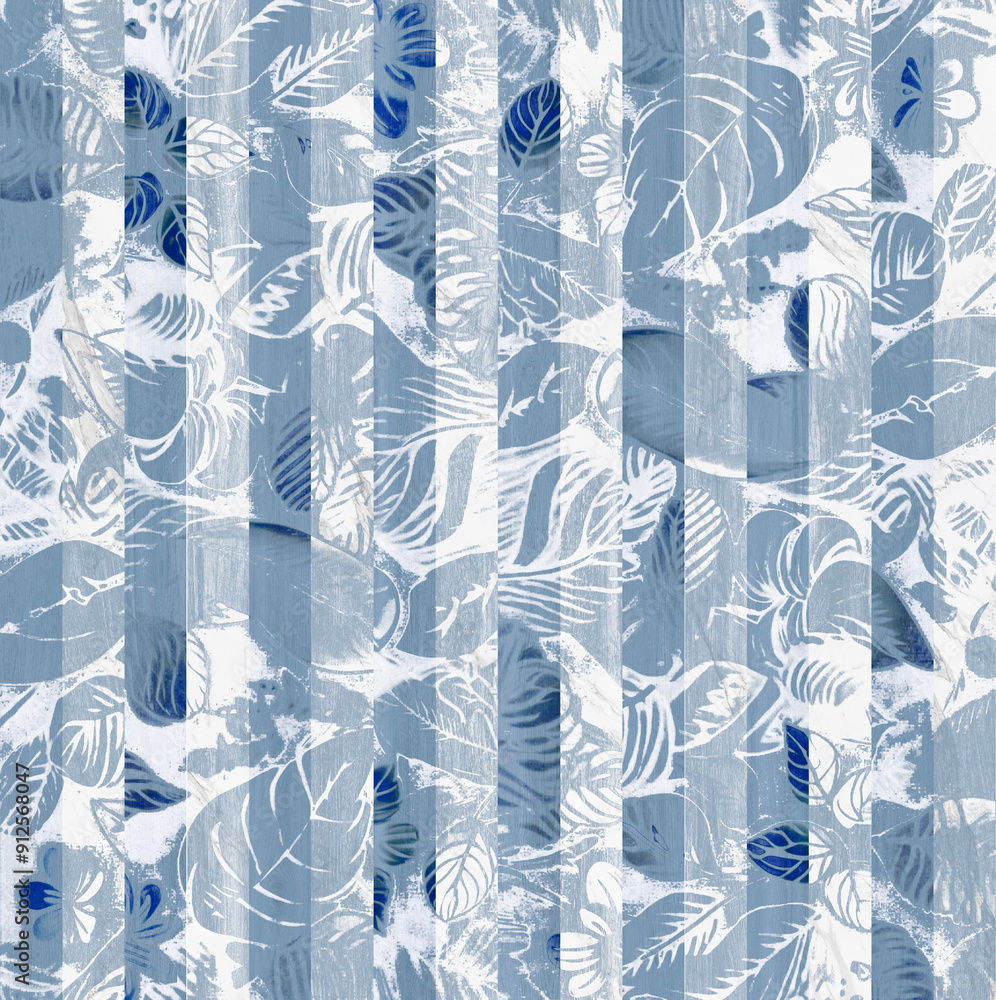 Jungle parrots and pink flamingos Wallpaper print background mosaic Jungle parrots and pink flamingos Wallpaper print background mosaic