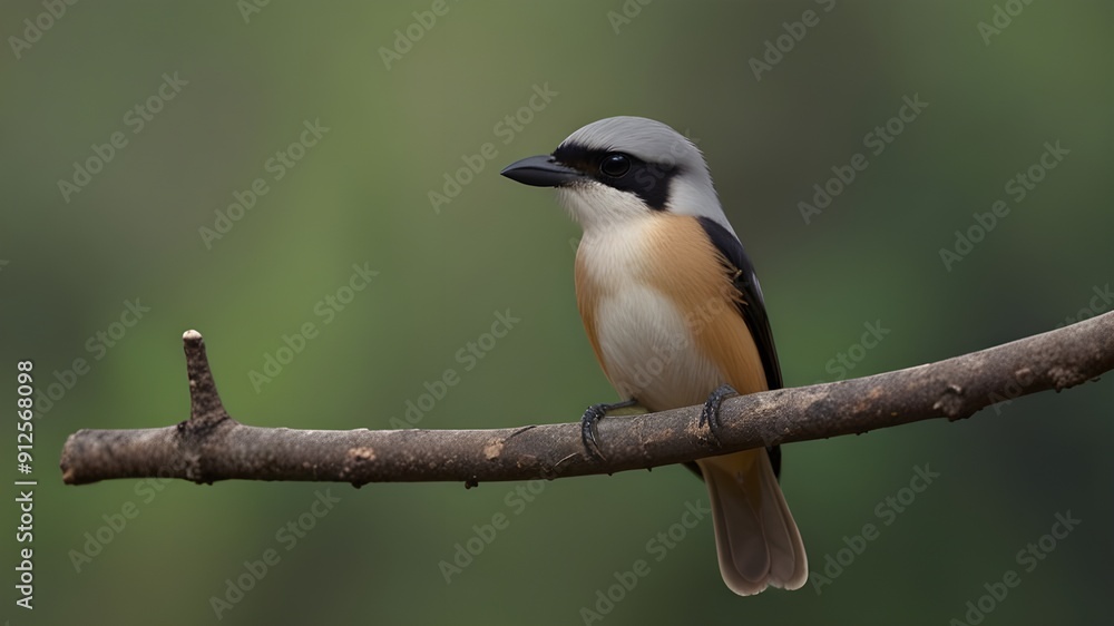 Beautiful bird in nature Burmese Shrike Lanius collurioides Generative AI Beautiful bird in nature Burmese Shrike Lanius collurioides Generative AI