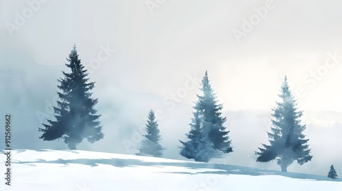 winter landscape with trees