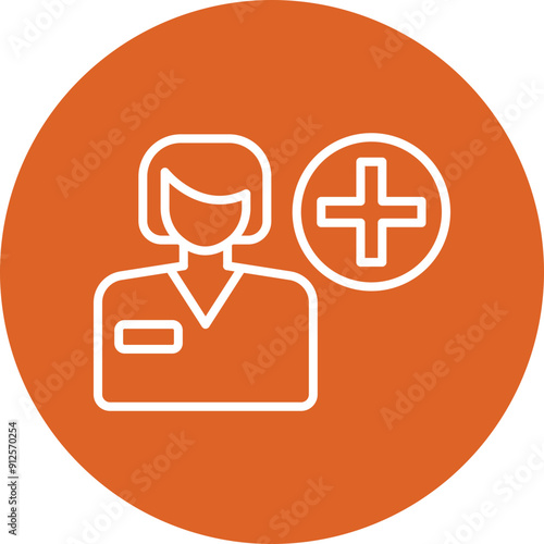 Therapist line circle icon