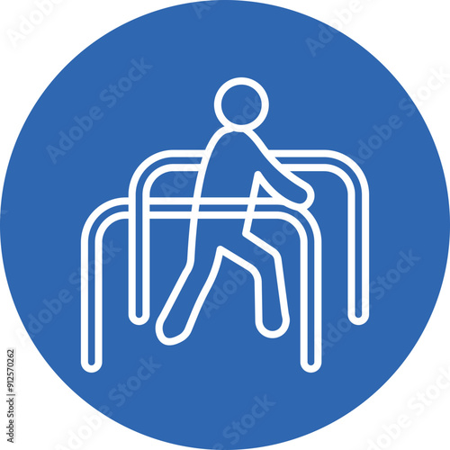 Physiotherapy line circle icon