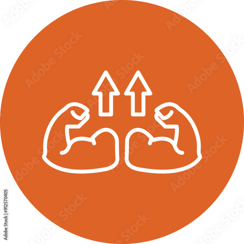 Muscle Strengthening line circle icon