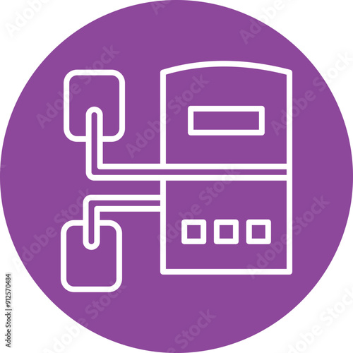 TENS Machine line circle icon