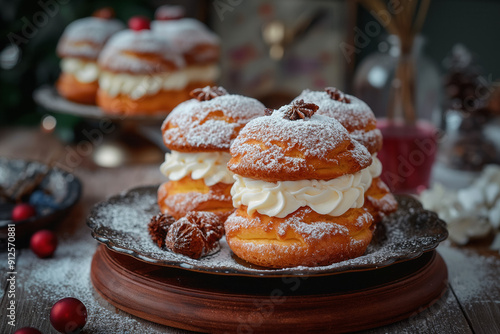 Profiteroles or custard cak...