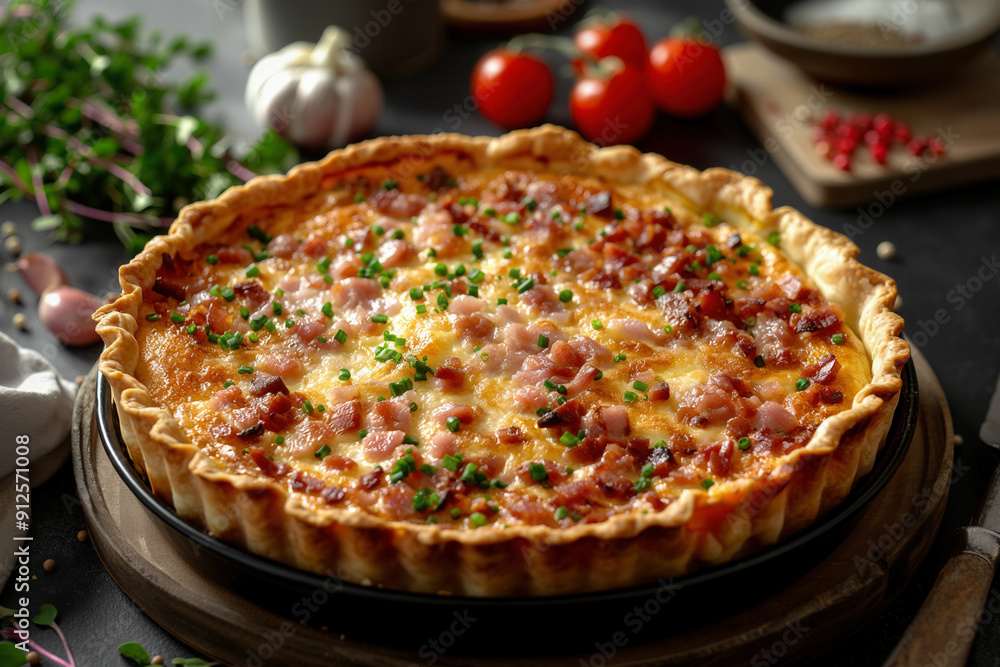 Quiche Lorraine - popular french cousin dish, hi end kitchen Quiche Lorraine - popular french cousin dish, hi end kitchen