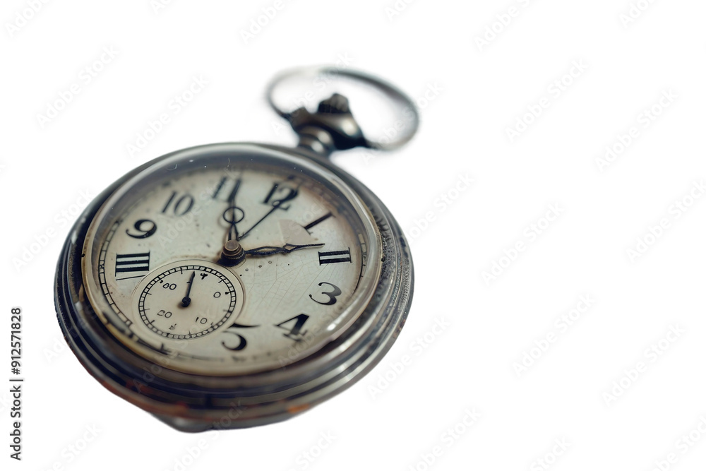 Stopwatch with Classic Design Elements Isolated on Transparent Background