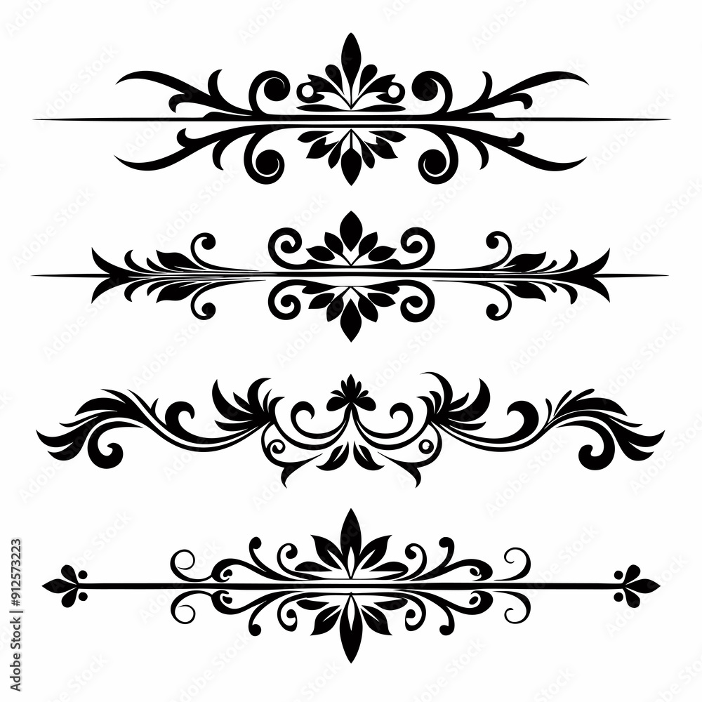 graphic with a black white plant flower ornament on an isolated background graphic with a black white plant flower ornament on an isolated background