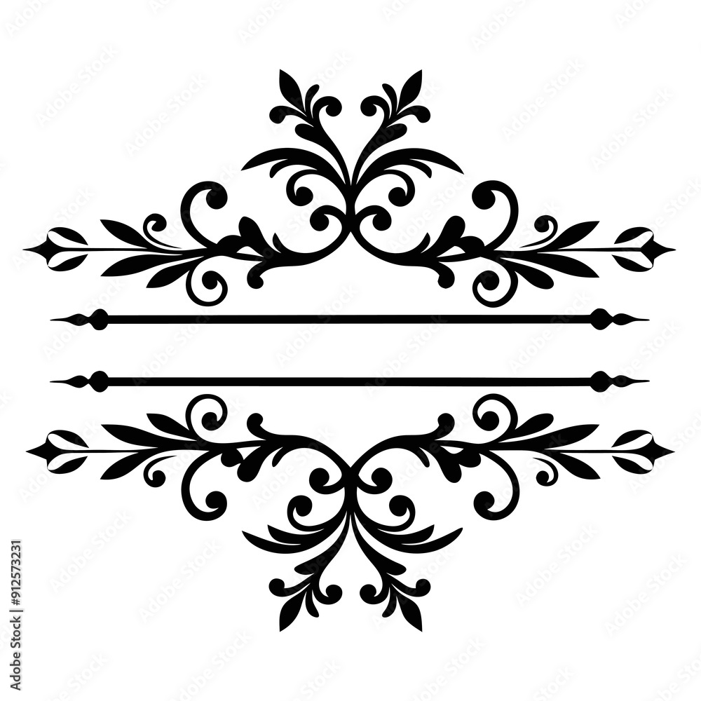 graphic with a black white plant flower ornament on an isolated background graphic with a black white plant flower ornament on an isolated background