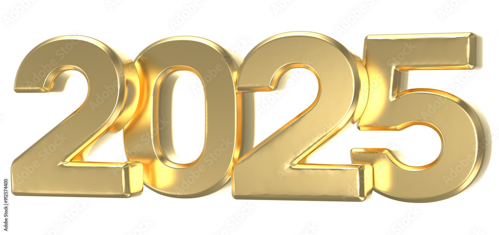 Happy New Year 2025 Gold 3d Render Happy New Year 2025 Gold 3d Render