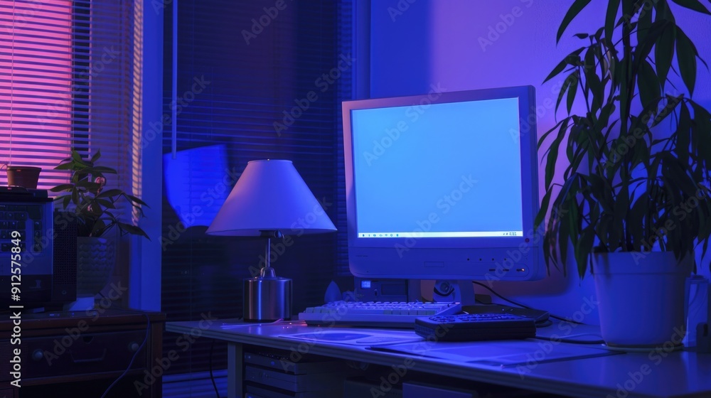 room or office. the computer shows an error. dead blue screen for problem room or office. the computer shows an error. dead blue screen for problem