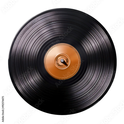 Classic vinyl record showcasing a shiny surface, perfect for music, nostalgia, or retro-themed projects.