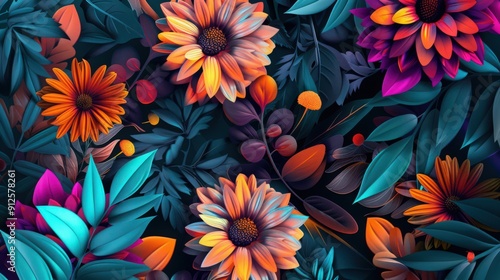 Celebrate the vibrancy of floral vectors that burst with color and life, perfect for any design