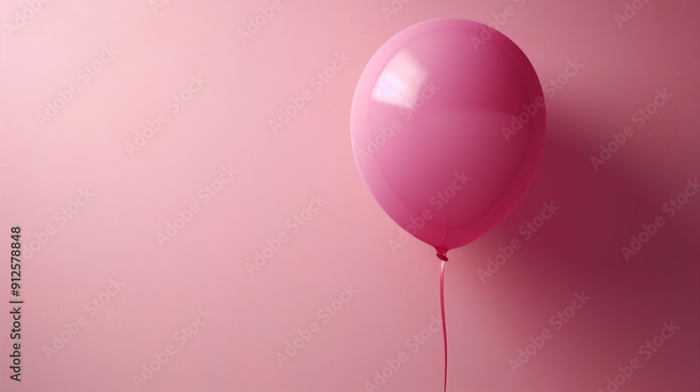 One Pink balloon floating against pastel wall, vibrant colorful celebration background, festive decoration abstract scene, joy happiness concept One Pink balloon floating against pastel wall, vibrant colorful celebration background, festive decoration abstract scene, joy happiness concept