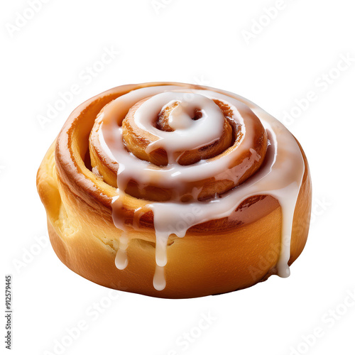 Delicious cinnamon roll drizzled with creamy icing, perfect for dessert or breakfast indulgence.