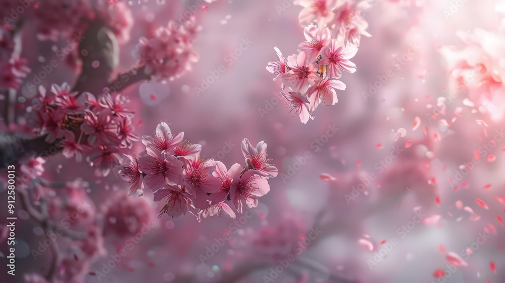 Cherry blossoms, with their fleeting beauty and ethereal pink petals, symbolizing renewal and the ephemeral nature of springtime Cherry blossoms, with their fleeting beauty and ethereal pink petals, symbolizing renewal and the ephemeral nature of springtime