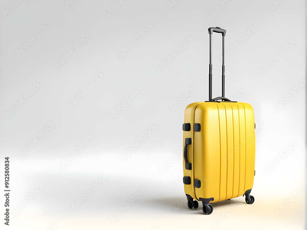 yellow suitcase isolated on a white. 3d illustration yellow suitcase isolated on a white. 3d illustration